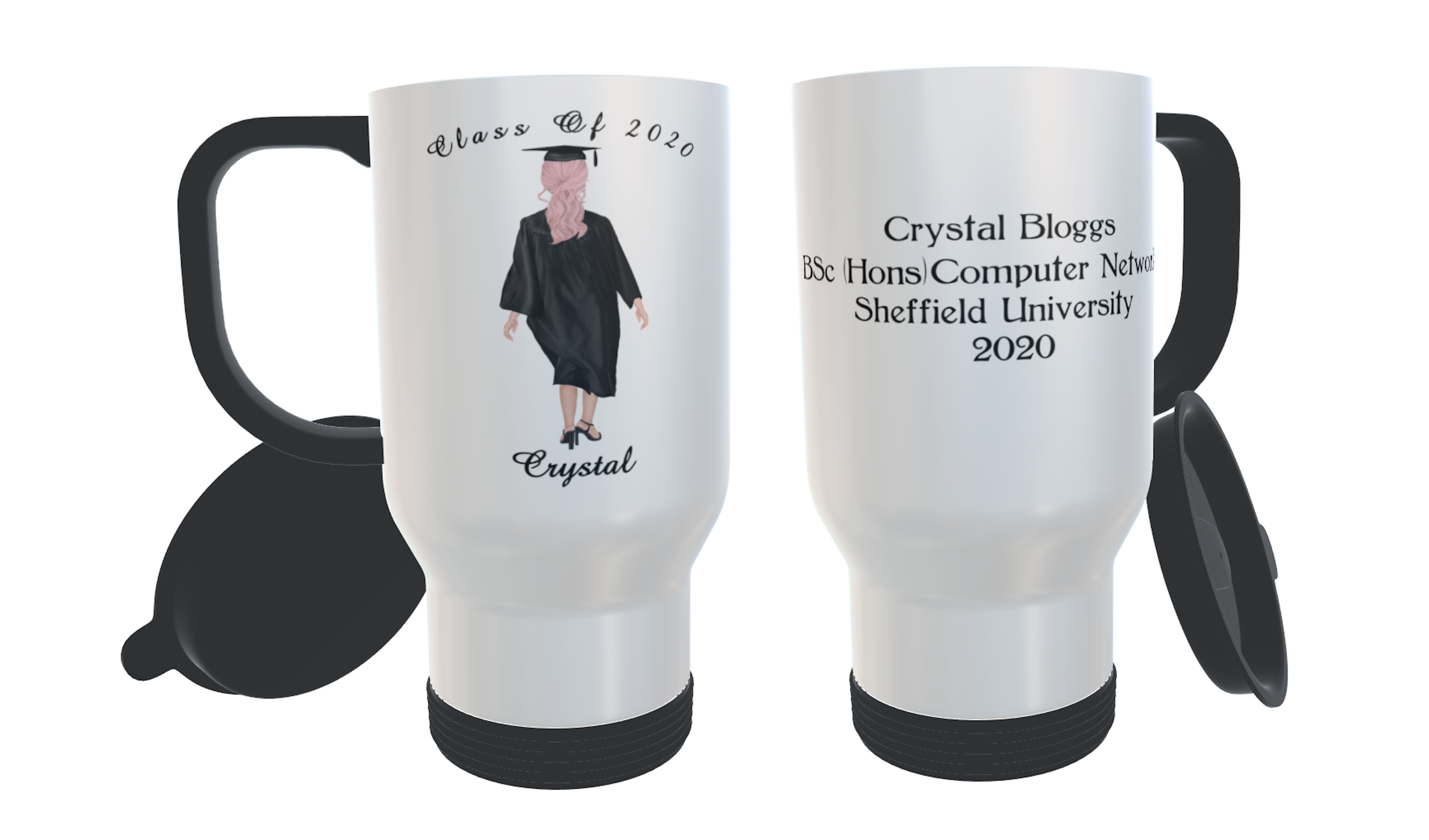 Graduation Travel Mug Female Student, Custom graduation Mug - Click Image to Close